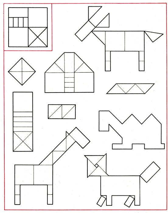 Рисунки из квадратов для детей