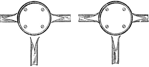 Рис. 63. Две коробки для отводки плоских проводов