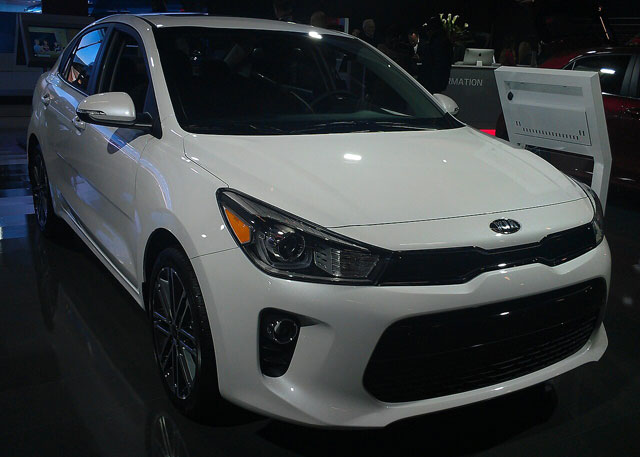 Kia Rio - https://upload.wikimedia.org/wikipedia/commons/thumb/8/89/Berline_Kia_Rio_2018_au_SIAM_2018.jpg/1280px-Berline_Kia_Rio_2018_au_SIAM_2018.jpg